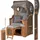 Mr. Deko Strandkorb Komplettset - bene living - Ammersee Single Teak - PE grau - Modell 545 - inkl. Liftersystem