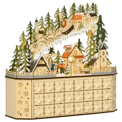 HOMCOM Weihnachts-Adventskalender MDF-Platte