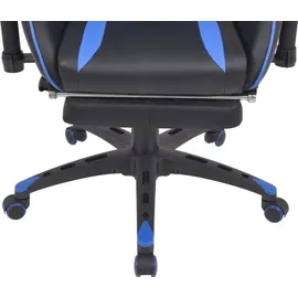 vidaXL Neigbarer Racing-Bürostuhl mit Fußstütze Blau Gaming