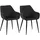 CLP Esszimmerstuhl Luena Polyester/Samt schwarz 2er Set