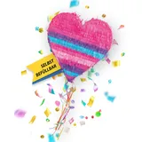 Party Factory – Pinata Herz pink/blau für Jungen & Mädchen zum Befüllen & aufhängen – Schlag-Piñata als Party Deko in 36x7,5x37 cm für Geburtstag & Mottopartys – Partyspiel Motiv-Pinjata für Kinder