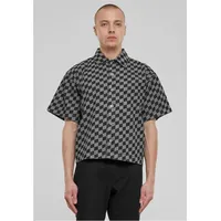 URBAN CLASSICS Laser Check Printed Boxy Kurzarmhemd Black Laser