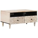 vidaXL Couchtisch Weiß Massivholz 80 x 54 x 40 cm