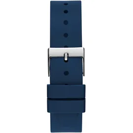 GUESS "MENAGERIE", blau, Armbanduhren, Damen, Quarzuhr, Armbanduhr, Damenuhr, Silikonarmband, Mineralglas, analog