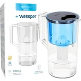 Wessper Wasserfilterkanne Blau 2,8 L