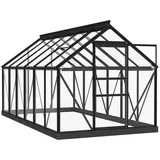 vidaXL Glas Gewächshaus Anthrazit 155x298x191 cm Aluminium