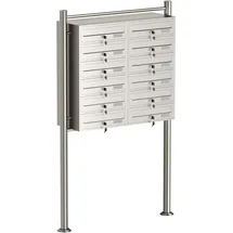 Wiltec 12er Briefkastenanlage Edelstahl Weiß