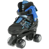 Belfoyer Verstellbare Kinder Rollschuhe 4-Rad, Doppelreihe ohne Licht, Rollschuhe für Mädchen & Jungen, Größen S anpassbar, Anfänger geeignet(Blau)