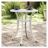 vidaXL Gartentisch Weiß Ø48x53 cm Aluminiumguss