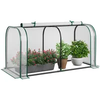 KOMFOTTEU Gewächshaus, Tomatenhaus mit Rolltür & Metallrahmen weiß