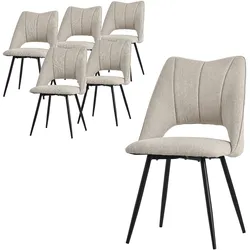ML-Design 6er Esszimmerstuhl Set Küchenstuhl Wohnzimmerstuhl Polsterstuhl Rückenlehne