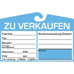Eichner Spiegelanhänger Preisschild Analog blau