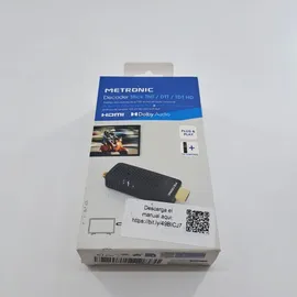 METRONIC 441646 Tuner DVB-T Receiver DVB-T, kompatibel mit DVB-T2 Dongle Stick Compact, HEVC, EPG, 1080i, HDMI, USB 2.0, SOS-Taste