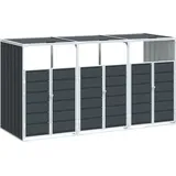 vidaXL Mülltonnenbox für 3 Tonnen Anthrazit 216x81x115 cm Stahl, - Grau