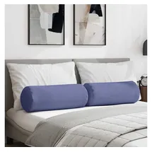 vidaXL Bolsterkissen 2 Stück Jeans blau Ø 25 x 70 cm Stoff
