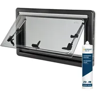 Wamovo Kunststofffenster Ausstellfenster 90x45 mit Fliegengitter Verdunklungsrollo Dichtmittel