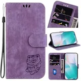 Handyhülle für Oneplus 8 Pro Hülle Leder, Handy Oneplus 8 Pro Tiger Hüllen, Leder Flip Etui Handytasche Schutzhülle für Oneplus 8 Pro with Klapphülle Standfunktion Case lila