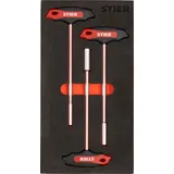 Stier T-Griff-Steckschlüssel-Satz mit Außensechskant SW 8 - 13 mm in Weichschaumeinlage (EVA)