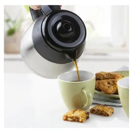DOMO Filterkaffeemaschine mit 2 Thermoskannen silberfarben