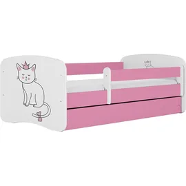raumhirsch furniture Kinderbett mit Motiv Katze 80 x 180 cm Holzwerkstoff rosa