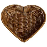 Reuvv Handgefertigter gewebter Brotkorb in Herzform, Tischplatte, zum Servieren von Obst, Gemüse, Kleinigkeiten, Aufbewahrungskorb für Zuhause, Büro, Restaurant, Bäckerei