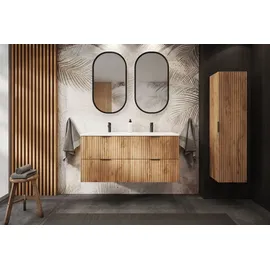 rodan fabryka mebli Rodan Badschrank Hochschrank 35 x 136 x 27 cm Gold Eiche Holz