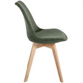 CLP Esszimmerstuhl Linares Cord grün 4er Set