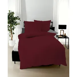 KAEPPEL Uni Mako-Satin burgund 155 x 220 cm + 80 x 80 cm