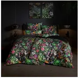 Estella Bettwäsche Estella Mako-Satin Bettwäsche 155x220 Mystical Flowers schwarz 7506-98, Mako-Satin, 2 teilig - Mako Satin (1 x 40x80 cm - 1 x 80x80 cm - 1 x cm)
