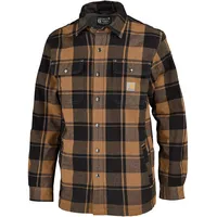 CARHARTT Flannel Sherpa, Textiljacke - Schwarz/Hellbraun - XXL