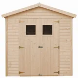 TIMBELA Holz-Gartenhaus M351 4,08 m2 mit quadratischen Fenstern ohne Boden