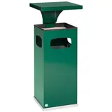 Proregal Kombiascher mit verstärktem Schutzdach 38 Liter, HxBxT 91 x 39,5 x 39,5 cm Verzinkter Stahl Grün