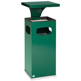 Proregal Kombiascher mit verstärktem Schutzdach 38 Liter, HxBxT 91 x 39,5 x 39,5 cm Verzinkter Stahl Grün