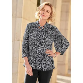 GOLDNER Feinplissee-Bluse mit Schluppe schwarz S