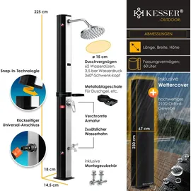 Kesser Solardusche 60 l schwarz/silber 23564