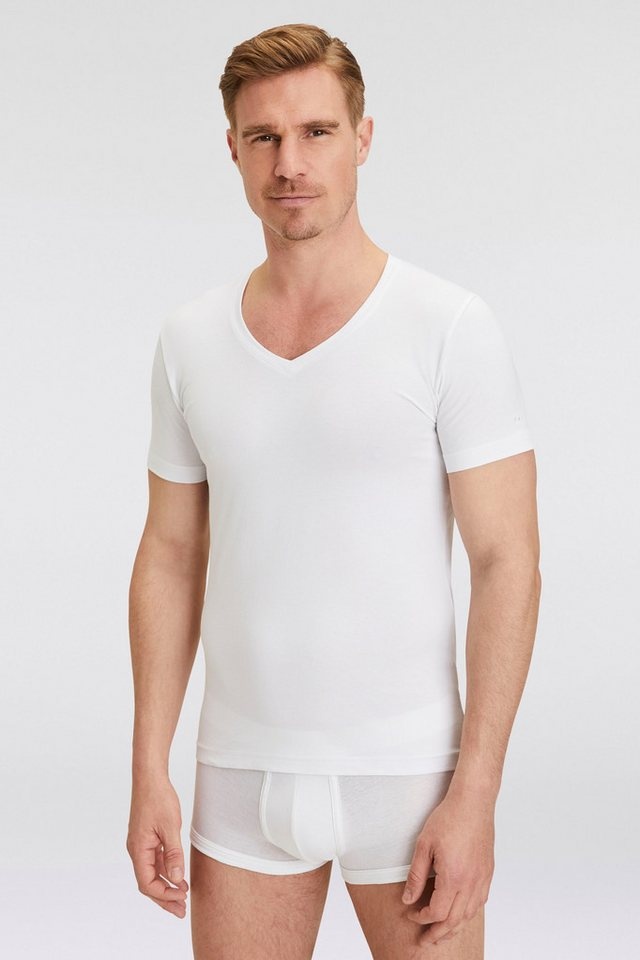 OLYMP T-Shirt Level Five body fit V-Ausschnitt, Ideal zum Unterziehen weiß