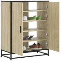 VidaXL Schuhschrank Sonoma Eiche 75x38x97,5 cm Holzwerkstoff Metall