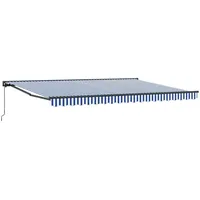 VidaXL Einziehbare Markise Blau und Weiß 450x300 cm Stoff