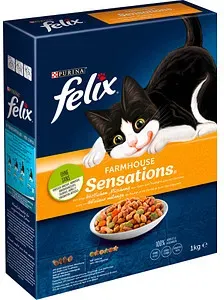 felix® Katzen-Trockenfutter Farmhouse Sensations mit Huhn, Truthahn und Gemüse 1,0 kg