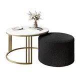 lookway LORI Hochglanz Gold/Schwarz Metall 70 x 49 cm