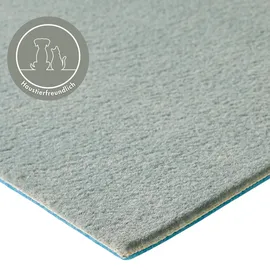 Andiamo Teppichboden ANDIAMO "Kira, Velours, Gesamthöhe 8 mm, Luxusklasse LC1", grau, B:400cm L:400cm, Kunstfaser, Teppiche, Uni Farben, Breite 400 cm, strapazierfähig, pflegeleicht, Wohnzimmer