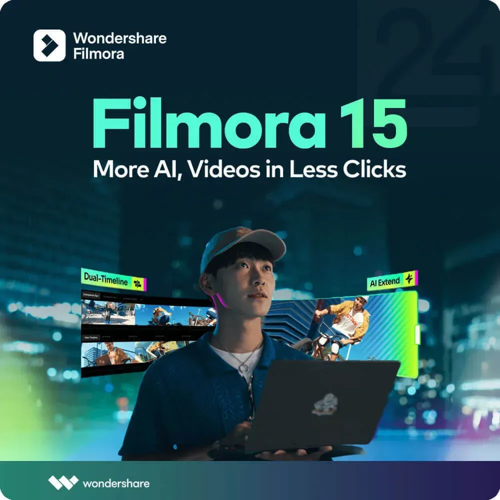 Wondershare Filmora 15 | 1PC | Windows | Dauerhafte Lizenz