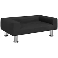 Kindersofa Schwarz 70x45x26,5 cm Samt - Schwarz