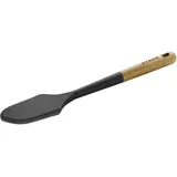 STAUB Silikon-Spatel, ideal zum Mischen, Falten, Schaben und Verteilen, langlebiges, BPA-freies, mattschwarzes Silikon, Griffe aus Akazienholz, sicher für antihaftbeschichtete Kochflächen