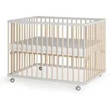 Sämann Laufgitter 100 x 100 cm Buche braun inkl. Matratze (HL-LB 100M)