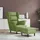 vidaXL Ohrensessel mit Hocker Samt 81 x 96 x 90 cm Hellgrün