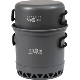 Origin Outdoors Biwak Topfset Radiator Kochtopfset-Grau-One Size
