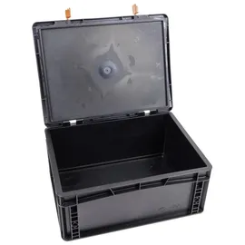 WeTec Lagerbox Kunststoff 400 x 300 x 185 mm schwarz mit Scharnierdeckel