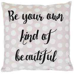 Bloomingville Kissen Phrase aus Baumwolle, 40 x 40 cm, rosa