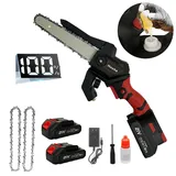 8 Zoll Mini Kettensäge, Akku Elektro mit Brushless Motor, 2000 mAh *2